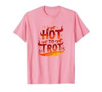 Hot to Go: Arte Grafica del trotto del Cavallo infuocato Maglietta, Uomo, Rosa, M