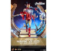 Hot Toys Les Avengers, statuetta di Iron Man Mark VI (2.0) in pressofusione, 32 cm
