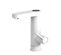 Hot Water Tap For Bathroom, 220V Electric Water Heater Tap With Digital Display, Instant Hot Water Tap Fast Heating Water Sink Tap (White)