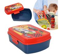 Hot Wheelies - Contenitore per il pranzo per bambini, rettangolare, in plastica, a prova di perdite, per snack, picnic, senza BPA, per scuola, asilo e asilo, 20 cm