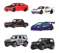 Hot Wheels - Streets of Japan, set di 6 veicoli giapponesi in scala 1:64 con decorazioni premium e dettagli da collezione, giocattolo per bambini, 3+ anni, JLB23