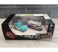 Hot Wheels 100% Volkswagen V Dubyas VW Bug Microbus 2 Car Set 2002 Vintage 1/64