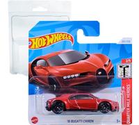 Hot Wheels '16 Bugatti Chiron Quarter Miles Heroes 2/5 (201/250) HTB88 Rosso 2024 + Protector Short Card Frikimonkey