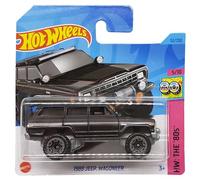 Hot Wheels - 1988 Jeep Wagoneer - HW: The 80s 5/10 - HKJ63 - Carte Carte - Camion fuoristrada - Nero metallizzato - Mattel 2023