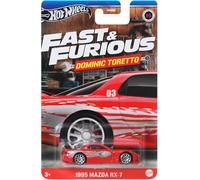 Hot Wheels FAST AND FURIOUS Dominic Toretto Auto 1995 MAZDA RX-7 Modellino Die Cast Scala 1:64 - lunghezza 7cm - HRW46