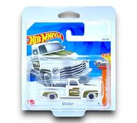 Hot Wheels '52 Chevy (bianco, verde e oro) 8/10 HW Hot Trucks - 2024-139/250 (carta corta) - include una custodia protettiva KLAS Car Keeper - HTC36