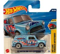 Hot Wheels '67 Austin Mini Van (JBB68) - Art Cars Serie 10/10, Blu con Union Jack Design, Scala 1:64, Prodotto con Licenza British Motor Heritage