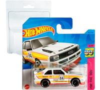 Hot Wheels 84 Audi Sport Quattro HW: The ´80s 9/10 (152/250) HKJ66 Short Card Mattel 2023 + Blister & Card Protector Pack Friki Monkey, ´84 Audi Sport Quattro Bianco