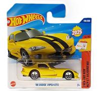 Hot Wheels - '96 Dodge Viper GTS - Then and Now 4/10 - JBB95 - Short Card - Giallo - Mattel 2025 - Modello Dodge con licenza ufficiale della serie 2025 Then and Now (176/250) - 1:64