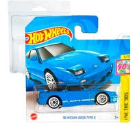 Hot Wheels '96 Nissan 180SX Type X HW: The 90's 6/10 (211/250) HTB08 Blu 2024 + Protector Short Card Frikimonkey