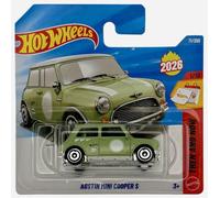 Hot Wheels - Austin Mini Cooper S - JJH39 - Then and Now 1/10 - Short Card - verde pastello - modello ufficiale - Mattel 2026 (71/250) - 1:64