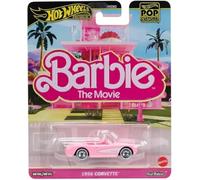 Hot Wheels BARBIE THE MOVIE Die Cast Modellino auto 1956 CORVETTE Cabrio Rosa dal film - Scala 1:64 - lunghezza 7cm POP CULTURE JBL79