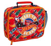 Hot Wheels Borsa per il pranzo per bambini con auto, per scuola, viaggi, borsa termica per il pranzo con porta bevande, Rosso, Taglia unica, Contenitore per il pranzo