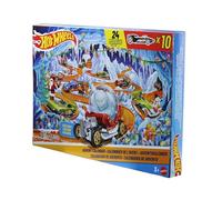 Hot Wheels - Calendario dell'Avvento 2026, 24 finestrelle numerate con sorprese a Tema Natale, 10 macchinine in Scala 1:64, 14 Accessori e 10 Clip Decorative, 3+ Anni, JLG41