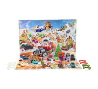 Hot Wheels - Calendario dell'Avvento 2025, 24 finestrelle numerate con sorprese a tema Natale, 10 macchinine, 10 clip e 14 accessori inclusi, giocattolo per bambini, 3+ anni, JCB47