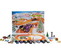 Hot Wheels Calendario dell'avvento con 24 sorprese che includono 8 veicoli in scala 1:64 e altri accessori, oltre a un tappetino da gioco, regalo per collezionisti e bambini dai 3 anni in su, GTD78