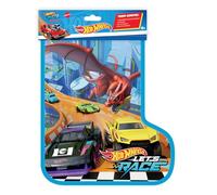 Hot wheels - calza della befana di hot wheels 2025, con lanciatore e veicolo singolo, marsupio e gadgets hot wheels