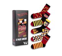 Hot Wheels Checkerboard and Flames Uomini 41-45 EU Calzini al polpaccio Set di 5