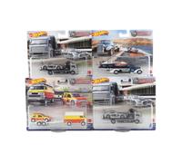 Hot Wheels camion con rimorchio e macchinina da corsa