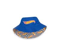 Hot Wheels Cappello da Pescatore Reversibile per Ragazzi Wheels | Cappello multifantasia Blu e a Quadretti con Logo Protezione Solare Leggera | Copricapo da Esterno per Bambini