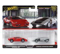 Hot Wheels Car Culture 2 Pack Lamborghini Countach E Lancia Stratos Zero 1/64