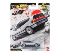 Hot Wheels Premium Car Culture - 88 Honda CRX, modellino da collezione in scala 1:64 con telaio in metallo e pneumatici Real Riders, decorazioni premium e dettagli realistici, 3+ anni, JKF13