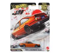 Hot Wheels Premium Car Culture - Toyota AE86 Sprinter Trueno, modellino da collezione in scala 1:64 con telaio in metallo e pneumatici Real Riders, 3+ anni, JKF10