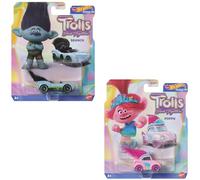 Hot Wheels Character Cars DreamWorks - Set di 2 veicoli in pressofusione con papaveri e rami