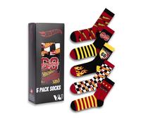 Hot Wheels Checkerboard and Flames Uomini 41-45 EU Calzini al polpaccio Set di 5