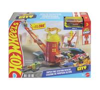 Hot Wheels Città Con 1 Giocattolo, Super Anello Fuoco Stazione, Auto Ascensore