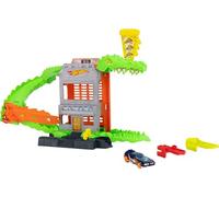 Hot Wheels City - Attacco del Coccodrillo, pista con due percorsi e ascensore a due piani, sfreccia con il veicolo incluso e sconfiggi il coccodrillo nemico, 3+ anni, JHL93