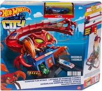 Hot Wheels - City Attacco dello Scorpione Mobile con 1 Macchinina, Pista a Forma di Coda Flessibile Lunga 76 cm, Giocattolo per Bambini 4+ Anni, HDR32