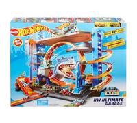 Hot Wheels City Garage delle Acrobazie, Playset con Pista Collegabile, Con Ascensore e Squalo, Spazio per +90 Macchinine, Regalo Bambini 5+ Anni, FTB69