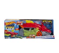 Camion DRAGONE Trasporto Lancio Veicoli con 1 veicolo 1/64 HOT WHEELS CITY GTK42