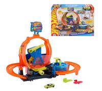 Hot Wheels City - Loop autolavaggio, set con pista ad anello e autolavaggio con serbatoi di acqua calda e fredda, 1 macchinina in scala 1:64 inclusa che cambia colore durante la corsa, JTC56