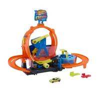 Hot Wheels City Loop playset autolavaggio e veicolo che cambia colore