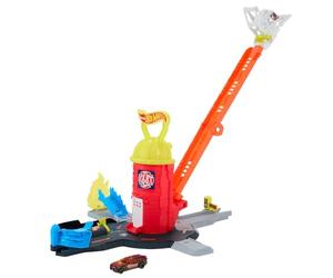 Hot Wheels City Super Caserma dei Pompieri e Camion | La pista della scala si estende di 40,6 cm e ha 4 diverse uscite, facile da riporre, include camion in scala 1:64