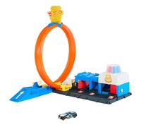 Hot Wheels City - Super Stazione di Polizia, playset regolabile con 4 corsie del