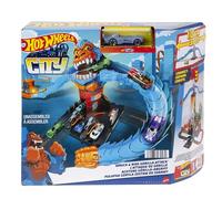 Hot Wheels - City Gorilla Attacco Distruttivo, Playset a Tema Stazione di Serviz