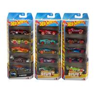 Hot Wheels – 3 pacchetti da 5 veicoli (15 pezzi), temi assortiti, 3+ anni, JDR21