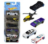Hot Wheels- Confezione da 5 Macchinine Batman in Scala 1:64 da Collezione, Giocattolo per Bambini 3+Anni, GWW94