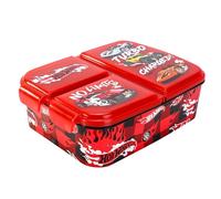 Hot Wheels Contenitore rettangolare multi scomparto per bambini, per scuola, viaggi, pranzo, cibo, panini, bento, senza BPA