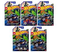 Hot Wheels Culor DXT91-979A - Set di 5 auto pressofuse serie Halloween Spooky Diesel Duty, Haul-O-Gram, Night Shifter, Culor DXT91-979A