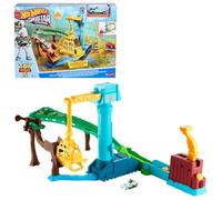 Hot Wheels Disney Pixar Toy Story 5 - Buzz Lightyear Hi-Tech Avventura del Comando Stellare, pista con lanciatore, veicolo Superstar Speeders e personaggio Buzz inclusi, 4+ anni, JLH42