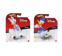 Hot Wheels Disney Paperino e Paperina Cars, 2 pezzi da collezione in pressofusione