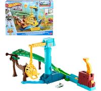 Hot Wheels Disney Pixar Toy Story 5 - Buzz Lightyear Hi-Tech Avventura del Comando Stellare, pista con lanciatore, veicolo Superstar Speeders e personaggio Buzz inclusi, 4+ anni, JLH42