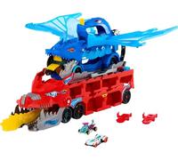 Hot Wheels - Drago Trasportatore, Veicolo trasformabile di Grandi Dimensioni con Drago Rimovibile e 2 macchinine Incluse, Contiene Fino a 20 Veicoli, Giocattolo per Bambini, 4+ Anni, JKJ79