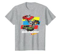 Hot Wheels - È Il Mio Compleanno! Maglietta, Bambini, Grigio Melange, 6 Anni