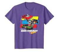 Hot Wheels - È Il Mio Compleanno! Maglietta, Bambini, Viola mélange, 2 Anni