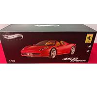 Hot Wheels Elite Ferrari 458 Spider red rossa 1/18 BCJ89